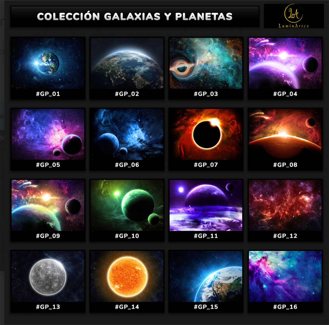 Catálogo Galaxias y Planetas