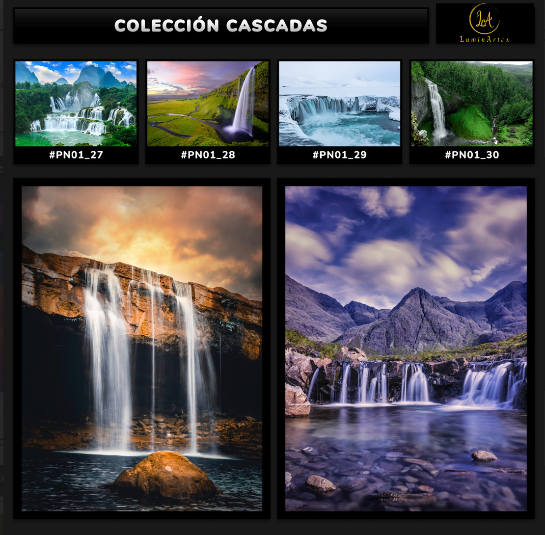 Catálogo Cascadas y Cielos